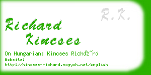 richard kincses business card